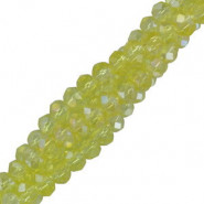 Top Glas Facett Glasschliffperlen 3x2mm rondellen - Sundance yellow-pearl shine coating
